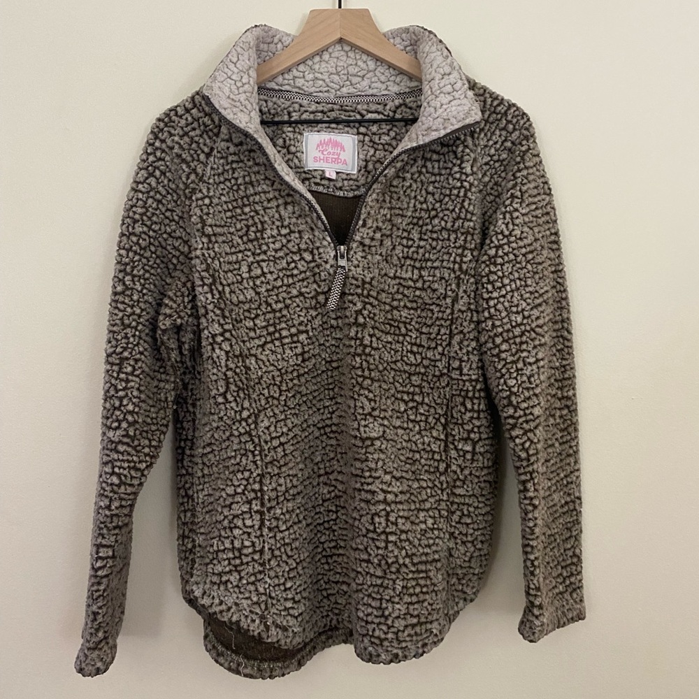 Brown Sherpa Pullover